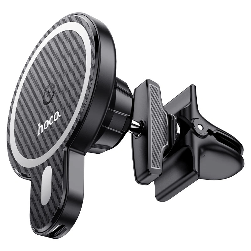 Держатель с беспроводной зарядкой Hoco CA85 Ultra-fast, Black. Фото 1