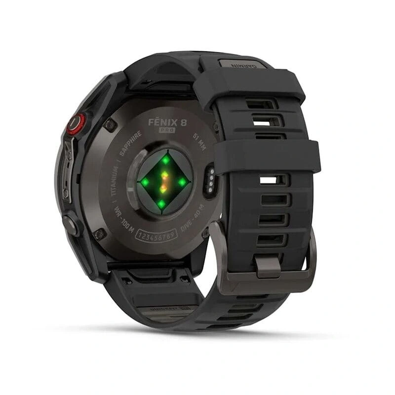 Умные часы Garmin Fenix 8 Pro 51mm, Amoled/Sapphire, Carbon Grey DLC Titanium wiht Black/Pebble Gray silicon Band (010-03199-01). Фото 5