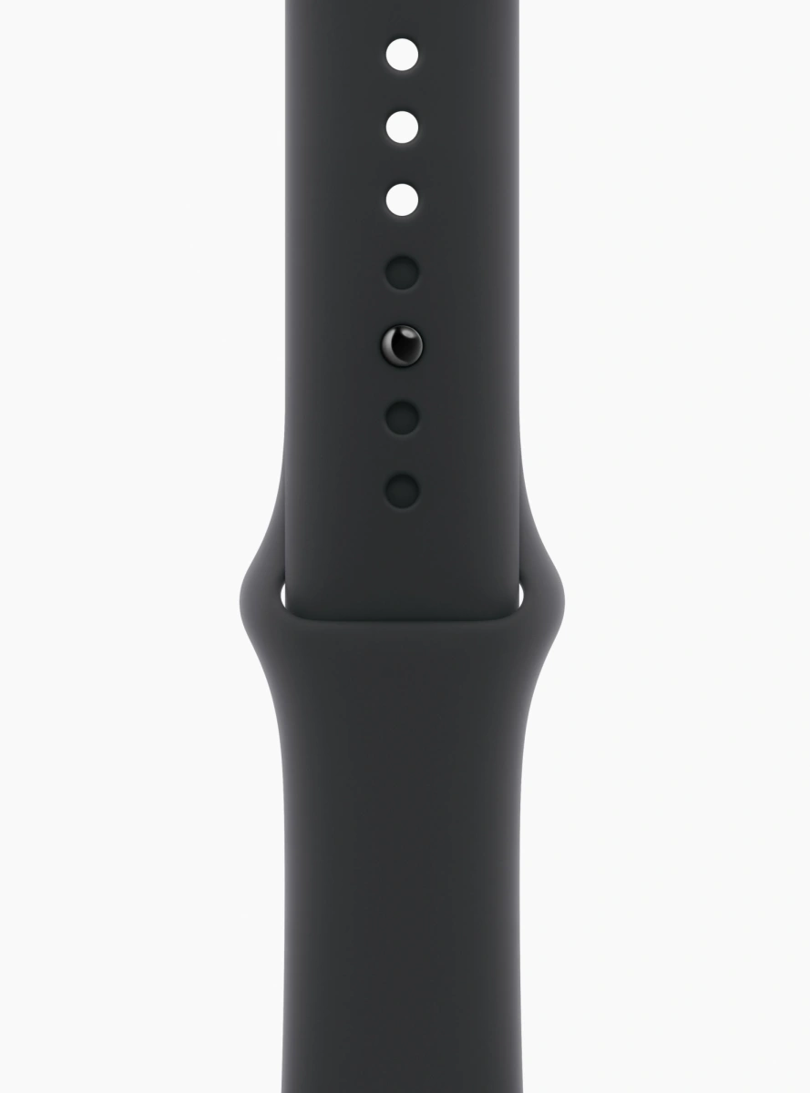 Apple Watch Series 10, 46 мм, алюминий цвета «чёрный глянец», спортивный ремешок чёрного цвета, S/M (MWWP3). Фото 3