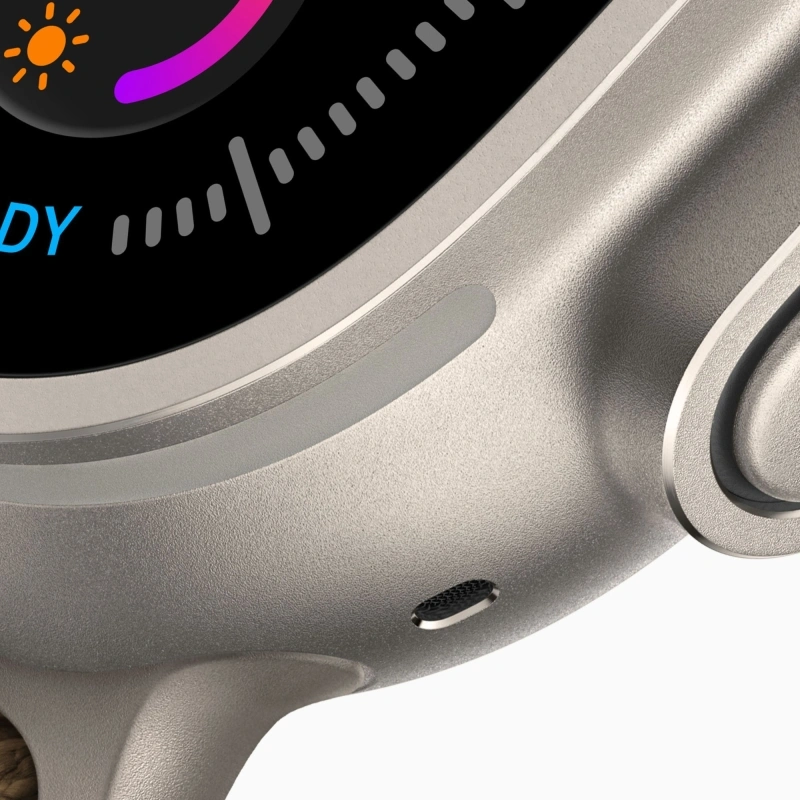 Умные часы Apple Watch Ultra 4 (2026) GPS+Cellular 49мм, Натуральный титановый корпус, ремешок "Полупрозрачный серый Ocean" один размер 130-200 мм (MJAD4). Фото 4