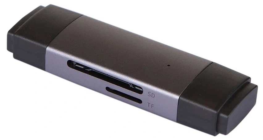 Картридер Baseus Lite Series USB-A & Type-C to SD/TF Card Reader, Серый (WKQX060113). Фото 2