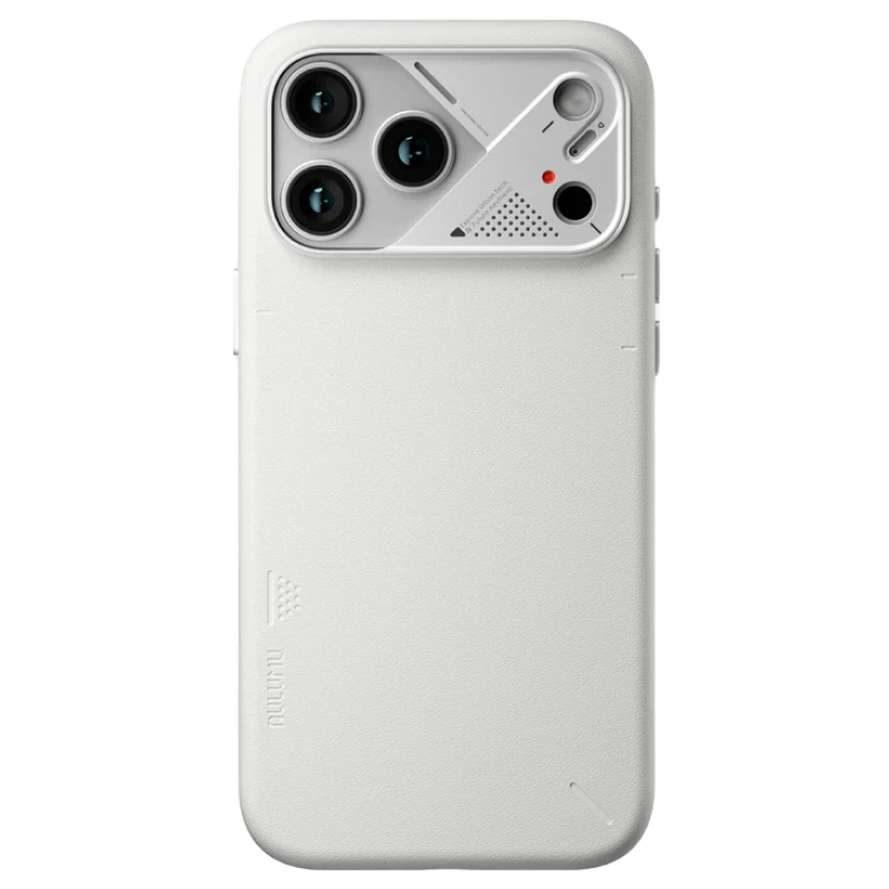 Накладка Aulumu для iPhone 17 Pro Max A17 Vegan Leather, Белая(A17-PU-WT-PM). Фото 1