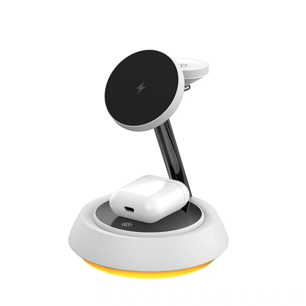 Беспроводное зарядное устройство Wiwu Power Air 3in1 Wireless Charger Wi-W002 15W, Белый. Фото 1