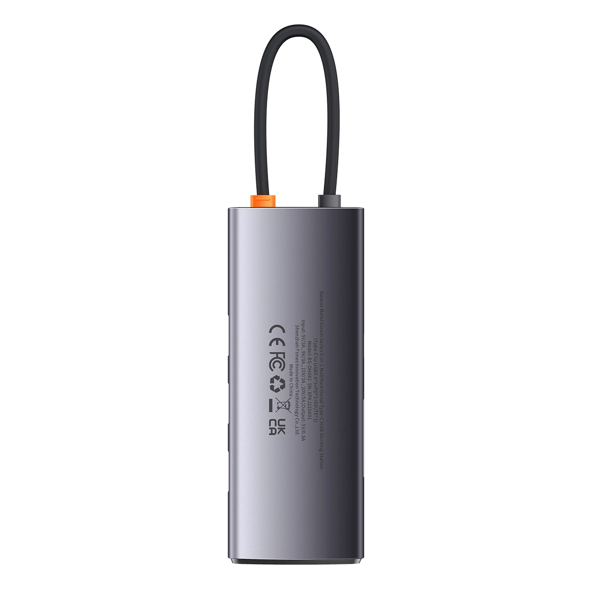 Хаб Metal Gleam Series 7-in-1 Multifunctional Type-C HUB Docking Station 2хUSB3.0, 2хType-C, HDMI, SD, TF, Серый (WKWG020113). Фото 3