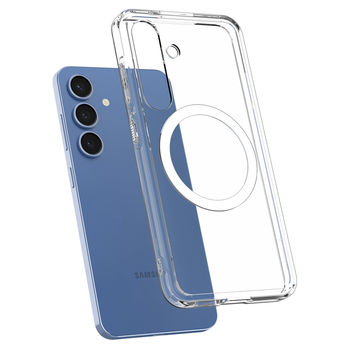 Накладка Spigen Ultra Hybrid для Samsung Galaxy S25 (MagSafe), Прозрачный/Белый (ACS09002). Фото 6