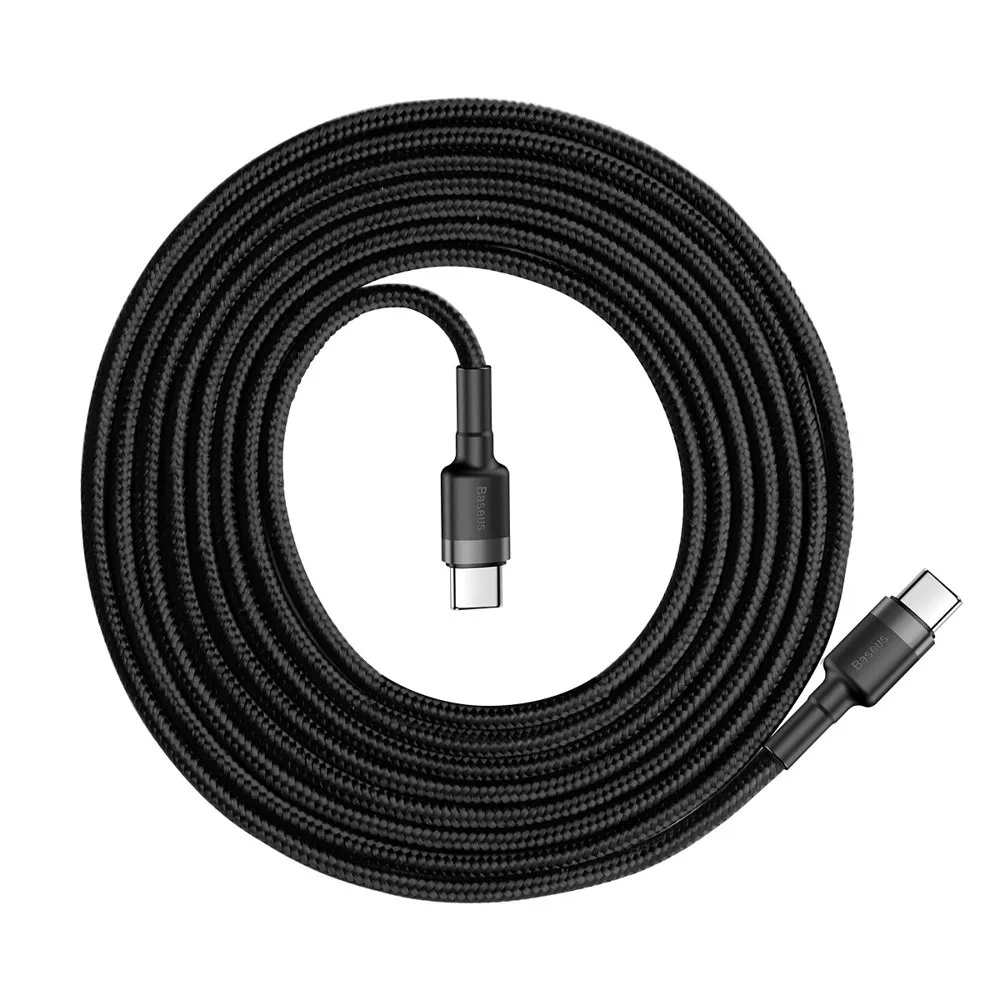 Кабель Baseus Cafule Series Type-C PD2.0 60W (20V 3A) 2m, Чёрный (CATKLF-HG1). Фото 2