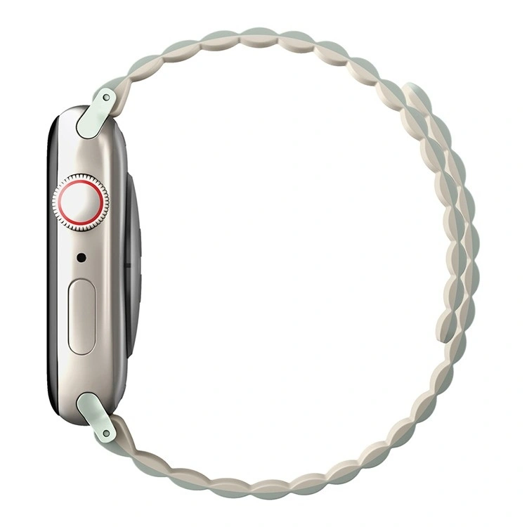 Ремешок Uniq для Apple Watch 38/40/41/42мм Revix Reversible Magnetic Silicone Strap, Sage/Beige (41MM-REVSAGBEG). Фото 3
