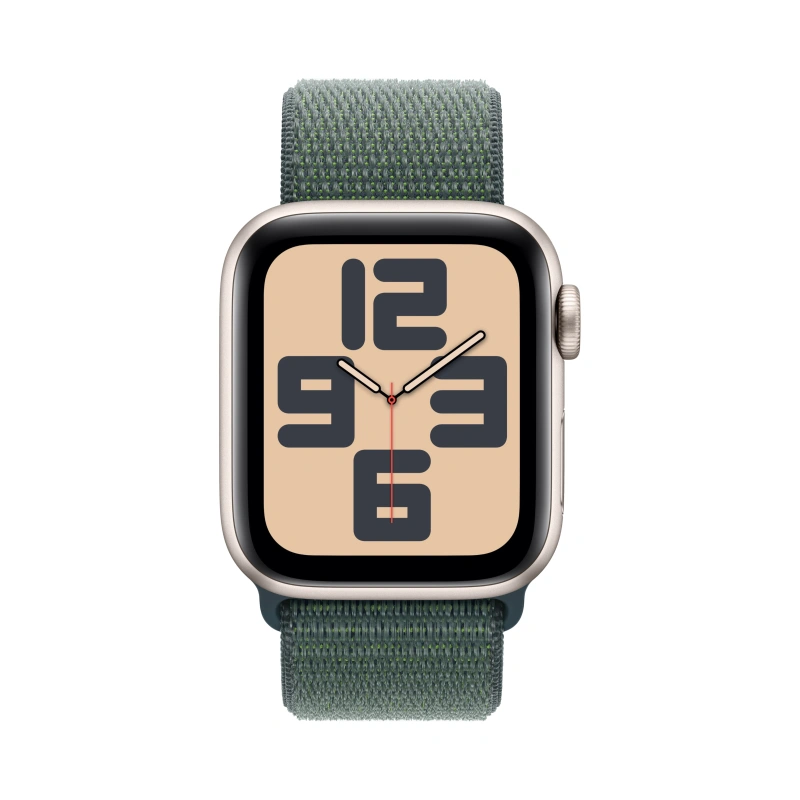 Apple Watch SE 2024, 40 мм, алюминий цвета "Starlight", Lake Green Sport Loop (MXEH3). Фото 2