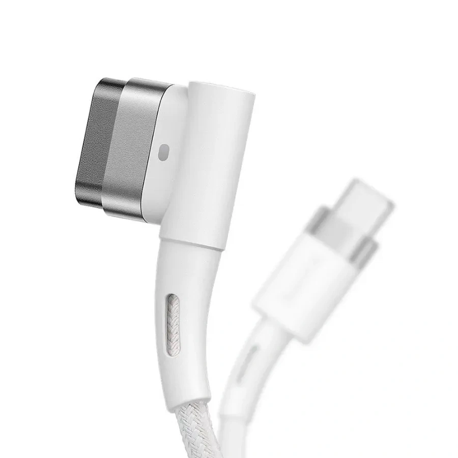 Кабель Baseus Zinc Magnetic Series iP Laptop Charging Cable Type-C to L-shaped Port (для MacBook) 60W 2m, Белый (CATXC-W02). Фото 2