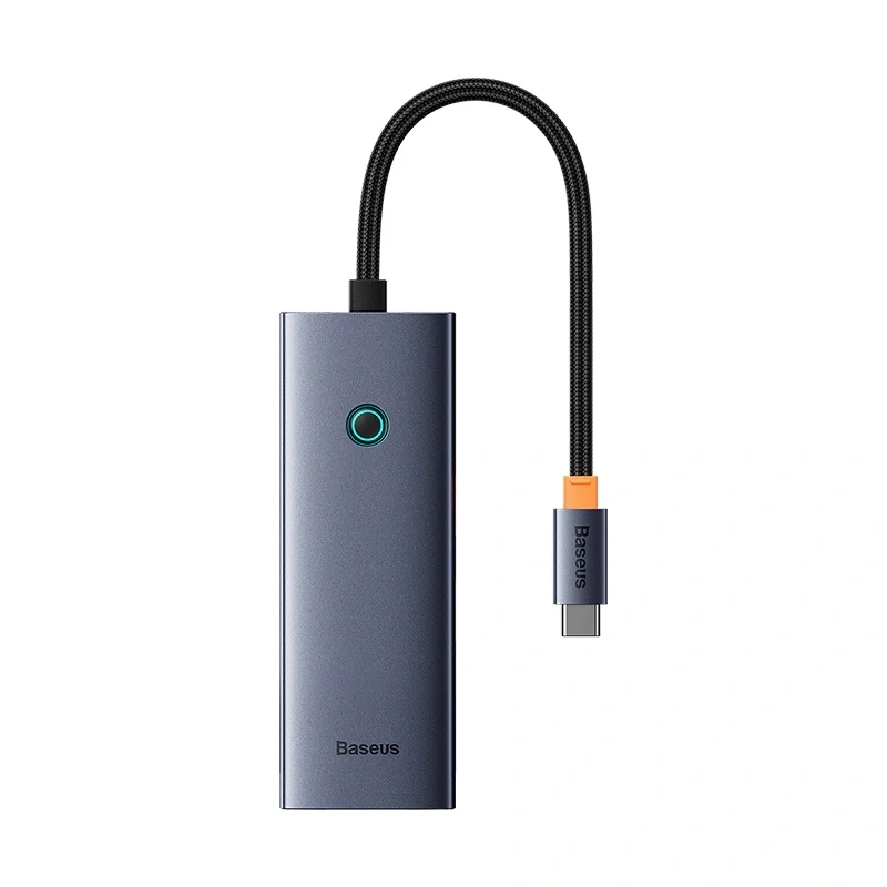 Хаб Baseus UltraJoy Series 6-Port HUB Docking Station (Type-C to HDMI4K@30Hz*1+USB 3.0*3+PD*1+RJ45*1), Grey (B00052802811-00). Фото 1