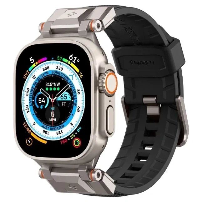 Ремешок Spigen Durapro Armor для Apple Watch 44/45/46/49мм, Чёрный (AMP07591). Фото 1