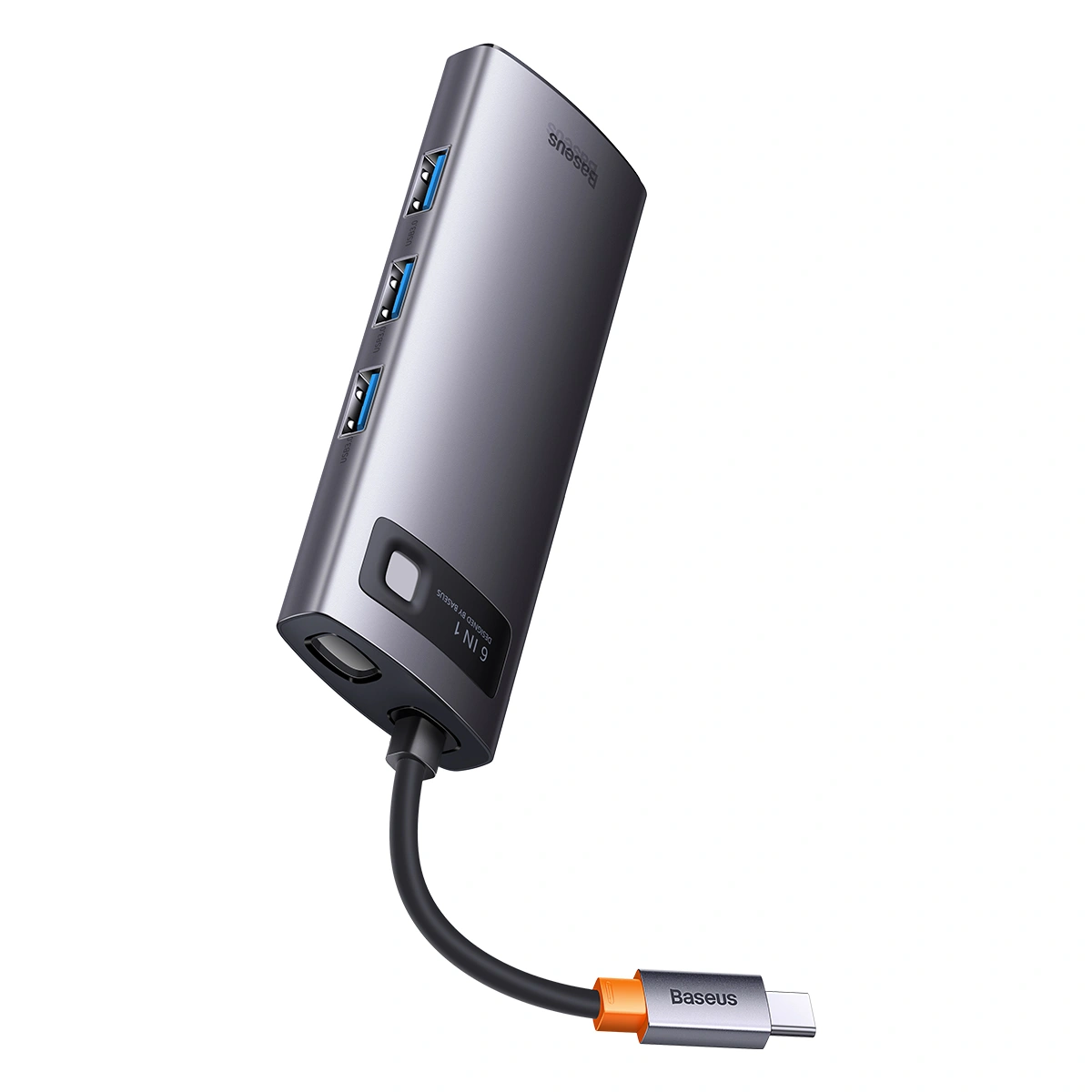 Хаб Metal Gleam Series 7-in-1 Multifunctional Type-C HUB Docking Station 2хUSB3.0, 2хType-C, HDMI, SD, TF, Серый (WKWG020113). Фото 5