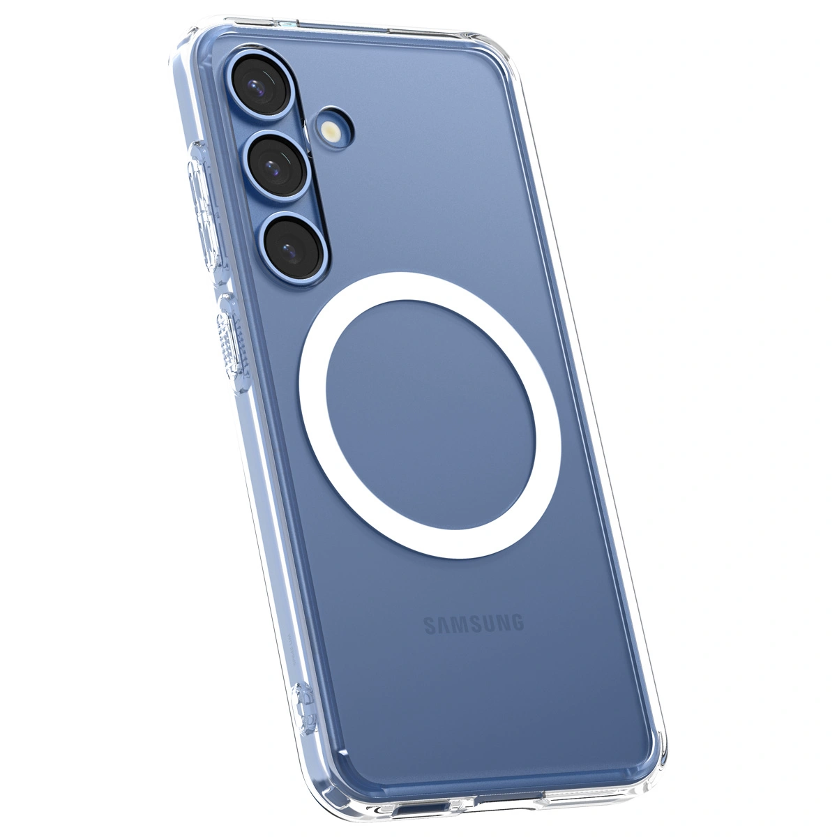 Накладка Spigen Ultra Hybrid для Samsung Galaxy S25 (MagSafe), Прозрачный/Белый (ACS09002). Фото 7