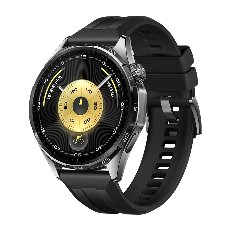 Умные часы Huawei Watch GT 6 46мм, Чёрный, Ремешок чёрный ремешок из фторэластомера из фторэластомера (ATM-B19). Фото 1