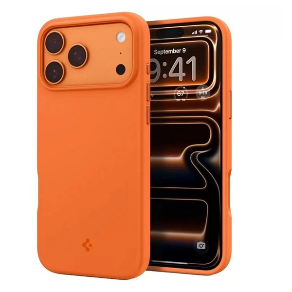 Накладка Spigen Silicone Fit MagFit для iPhone 17 Pro Max, Оранжевый (ACS11378). Фото 1