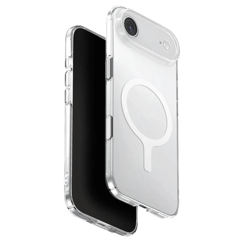 Накладка Uniq AirSuit MagSafe для iPhone Air, Прозрачный глянец/Белый (IP6.6(2025)-ASMGCLRW). Фото 1