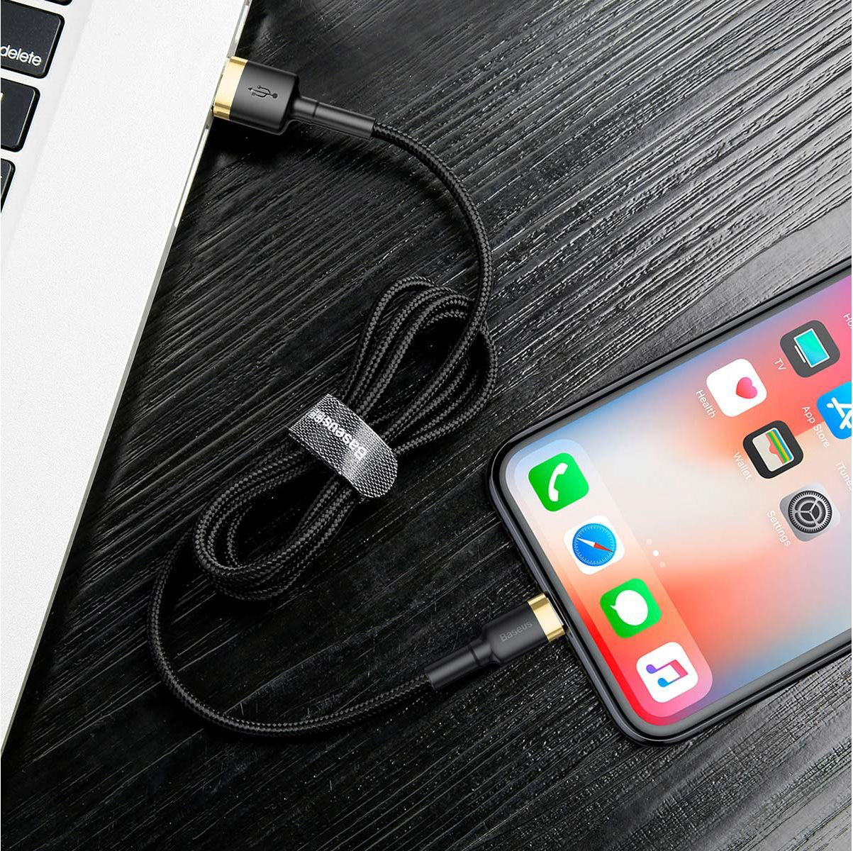 Кабель Baseus Cafule Cable USB - Lightning 2m 1.5A, Серо-чёрный (CALKLF-CG1)